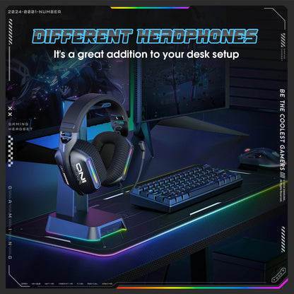ONIKUMA GT828 Wireless Gaming Headset Bluetooth 5.3 RGB Headphones with Mic, Noise Cancelling, 4-Mode Connection for PC, PS5 & Laptop