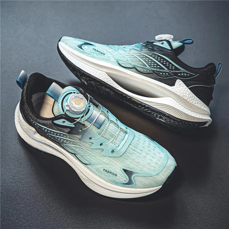 Zapatillas deportivas informales de verano transpirables para hombre, nuevas zapatillas de running de malla transpirable, modernas y versátiles, con hebilla giratoria, adecuadas para deportes al aire libre y para el día a día