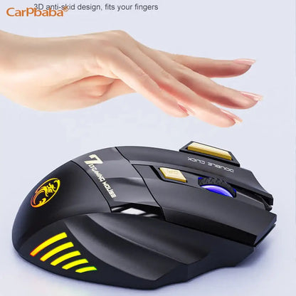 Wireless Bluetooth Rechargeable Gaming Mouse with RGB Backlight, Ergonomic Silent Computer Mouse, 7 Keys, Adjustable DPI for PC Laptop