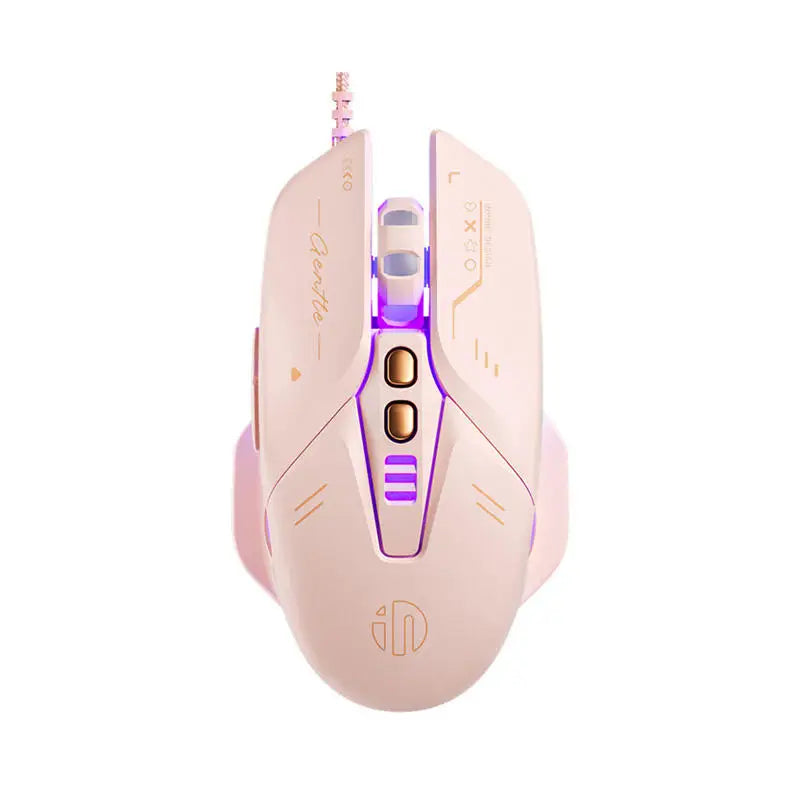 Inphic W8 Wired Gaming Mouse 4000DPI RGB Backlit Computer Mouse with 7 Buttons Macro Programming Silent Click USB Gaming Mouse