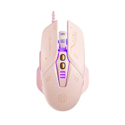 Inphic W8 Wired Gaming Mouse 4000DPI RGB Backlit Computer Mouse with 7 Buttons Macro Programming Silent Click USB Gaming Mouse