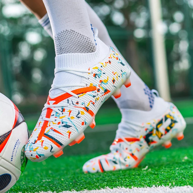 Professional Football Boots Men Breathable Mesh Soccer Cleats Anti Skid Fast Sneakers Fashion Artificial Grass Male Soccer Shoes
