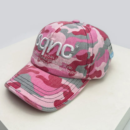 Casquettes de baseball unisexes de style américain, brodées de lettres CAMO, respirantes, style hip-hop, à visière, polyvalentes, tendance