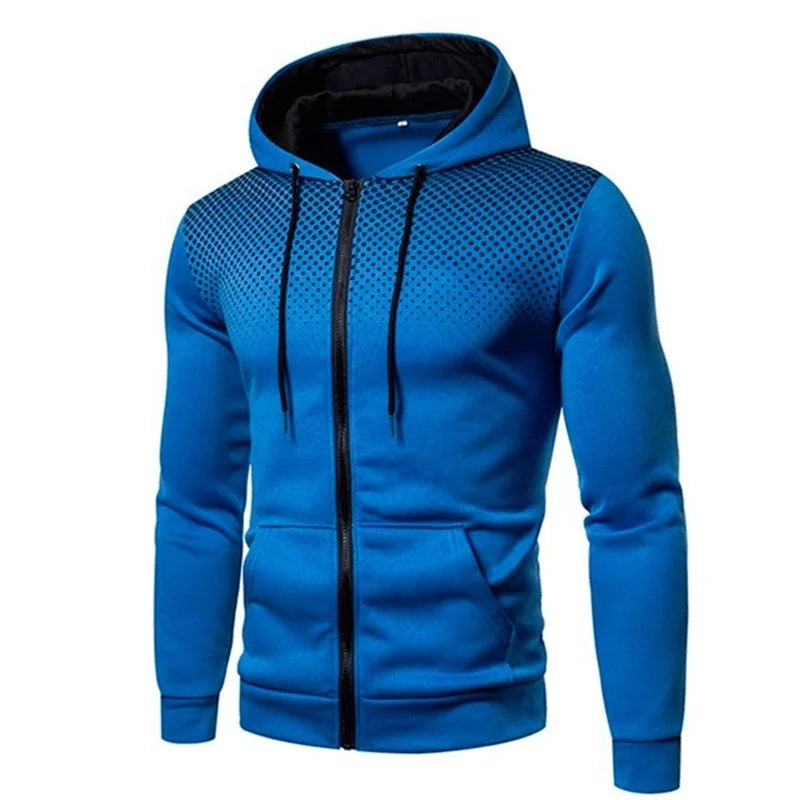 Produit gaming premium Fraquane, Men's Zip Up Hoodie Pocket Polka Pot Print Hooded Sweatshirt Sport Outdoor Casual Slim Fit Men Spring AutumnZipper Hoodie