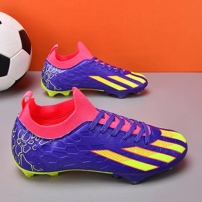 Scarpe da calcio professionali da uomo alla caviglia per erba, unisex, con tacchetti lunghi FG, scarpe da calcio Chuteira Society