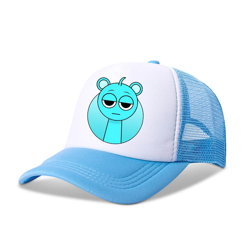 Sprunkis Boys Girls Child Cartoon Baseball Caps Kids Hip Hop Breathable Mesh Hat Cute Anime Sunbonnet Shade Caps Birthday Gifts