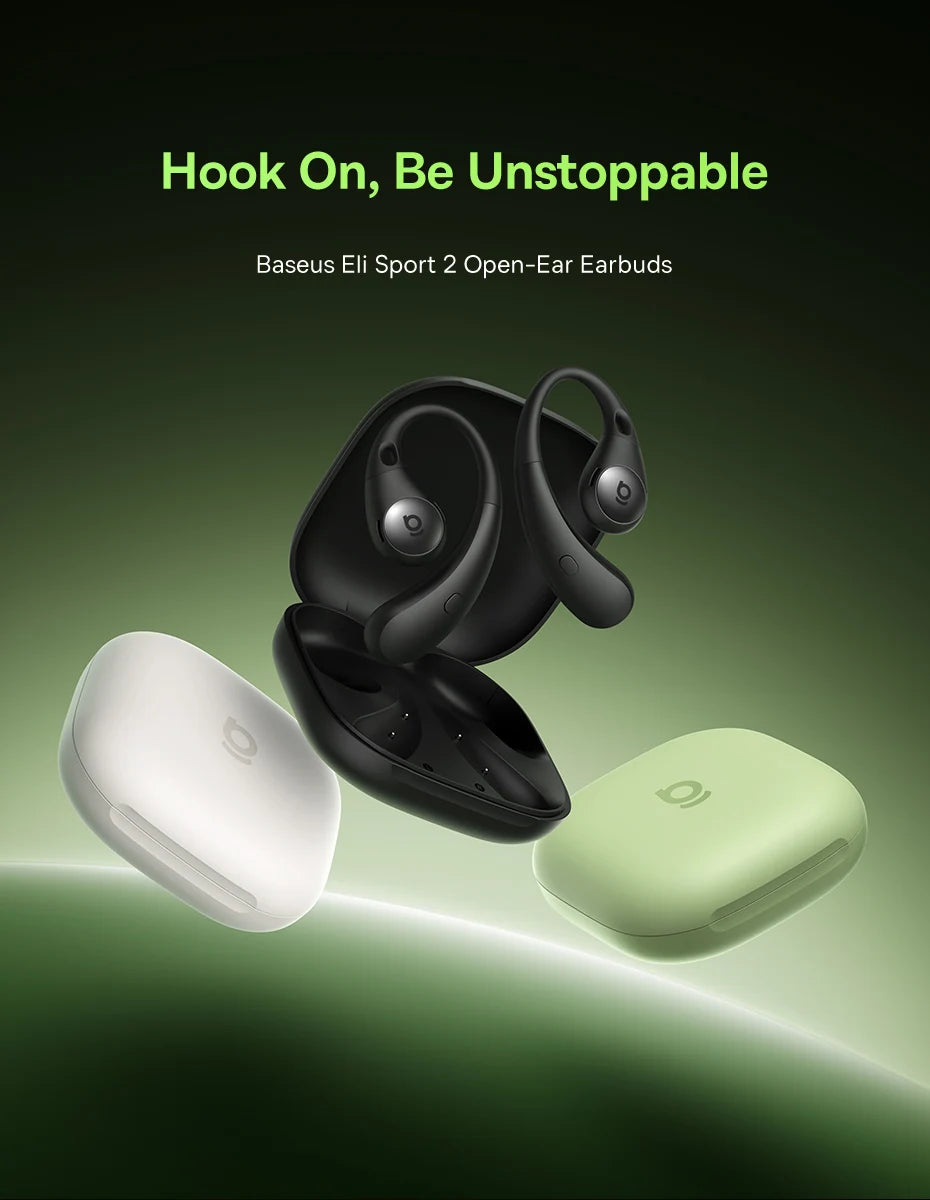 Baseus Eli Sport 2 Open-Ear Wireless Earphones Bluetooth 6.0 OWS Headphones Hi-Res with LDAC OWS Earphones Earhook Sport Earbuds