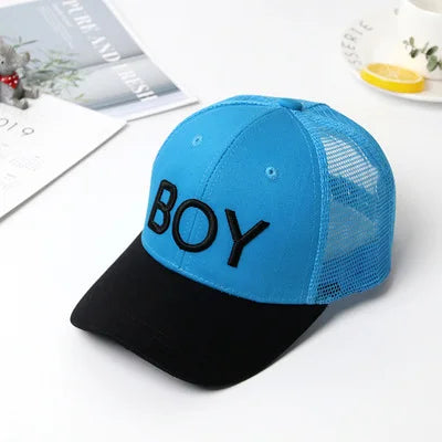 Summer autumn Kid Boy Cartoon Letter Embroidered Baseabll Caps Children Girls Outdoor Leisure Mesh Sport hats