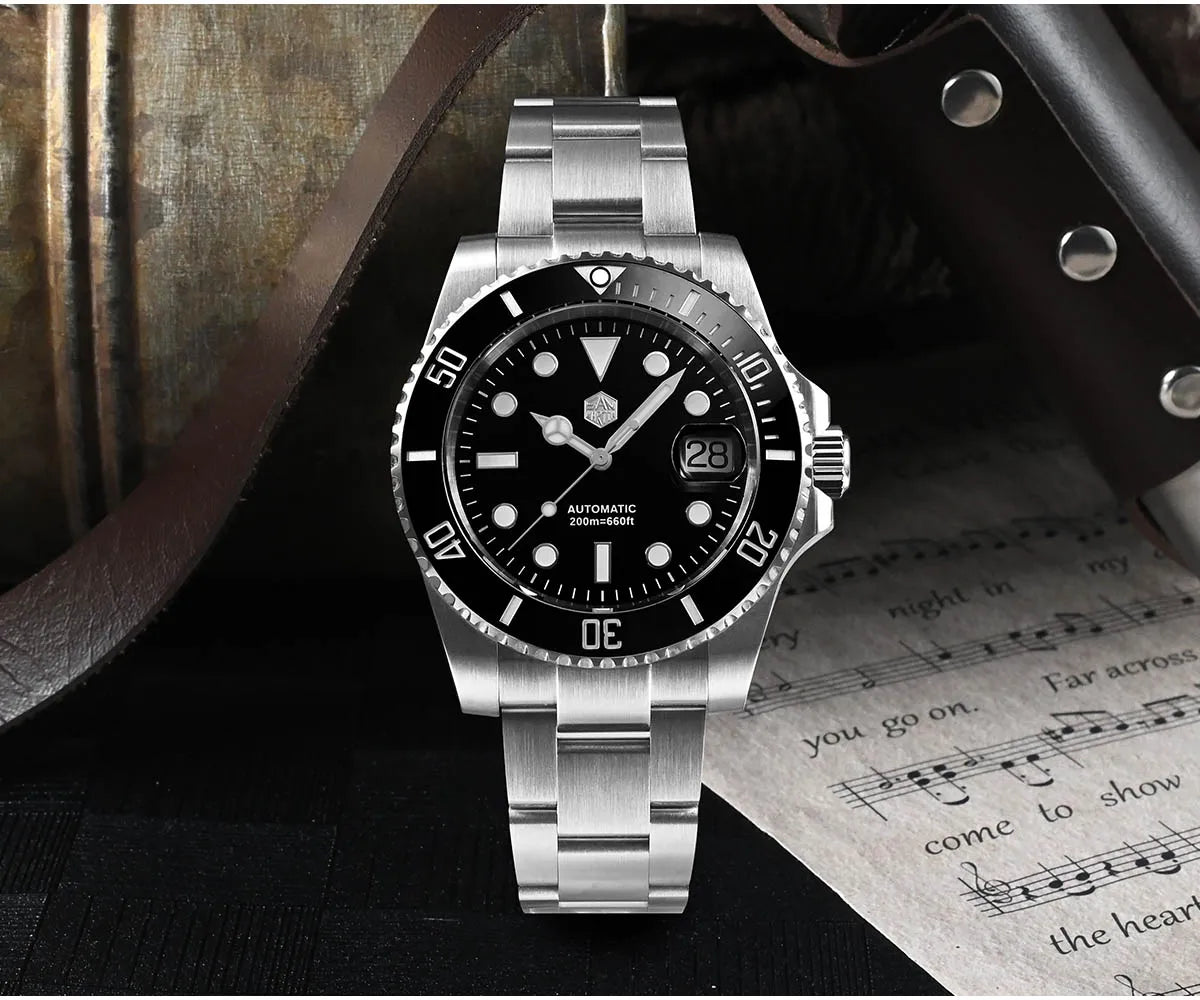 San Martin Upgraded Version 40mm Water Ghost Diver Watch Men Luxury Automatic Mechanical Watches Sapphire Waterproof 200m SN0017