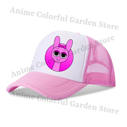 Sprunki Parent-child Baseball Cap Anime Cartoon Hip Hop Flat Caps Men Women Kids Summer Fashion Sunshade Breathable Hats Gifts