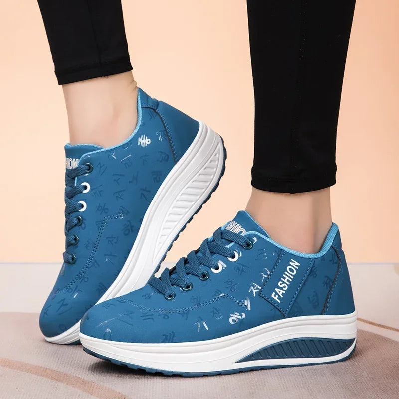 Ženske outdoor casual cipele s debelim potplatom, modna platforma, velika veličina 42, ravni potplat, sportske cipele za hodanje i trčanje