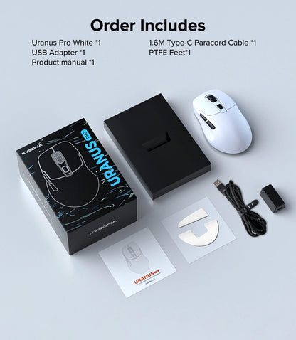 KYSONA Uranus PRO Wireless Gaming Mouse PAW3395, 26,000 DPI, 8KHz Polling Rate, Ultra-Lightweight Ergonomic Wireless Gaming Mouse for PC