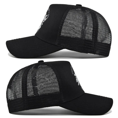 Modebaseballkasket i printet, åndbart net til forår/sommer – Gorras med personligt logo til mænd, kvinder og par – Visirhat, casquette