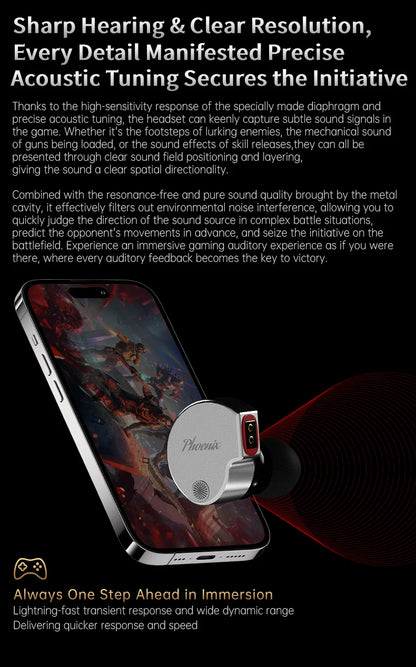 CCA Phoenix Wired Earphones Dynamic Drive LCP Diaphragm Music Headphone With Detachable Cable Noise Reduction Gaming Earphones