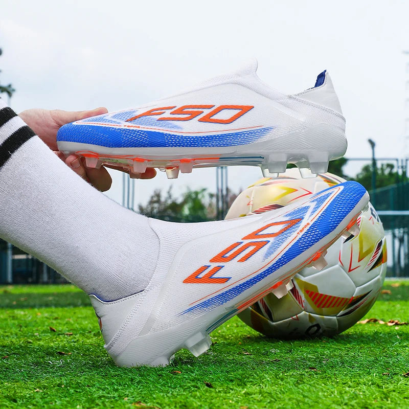 Chaussures de football pour hommes – Chaussures de football antidérapantes pour garçons – Chaussures de football d'extérieur très vendues – Chaussures de football pour gazon – Baskets de match – Crampons de haute qualité – Hautes – Légères