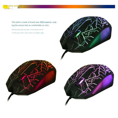 USB Wired Gaming Mouse RGB LED 2400 DPI Professional Gaming Mouse, Ergonomic USB Wired Gaming Mouse for PC, Laptop, Dota 2 & LOL