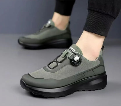 Zapatillas deportivas nuevas para hombre con botón giratorio, de plataforma, para conducir, para caminar, para actividades al aire libre, resistentes al desgaste, para correr y para deporte, talla grande