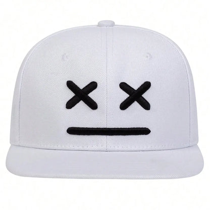 Cappellini unisex XX con ricamo a faccina sorridente, stile hip-hop, primavera-autunno, casual, regolabili, con chiusura a scatto, cappellini da baseball, cappellini parasole, cappellini sportivi