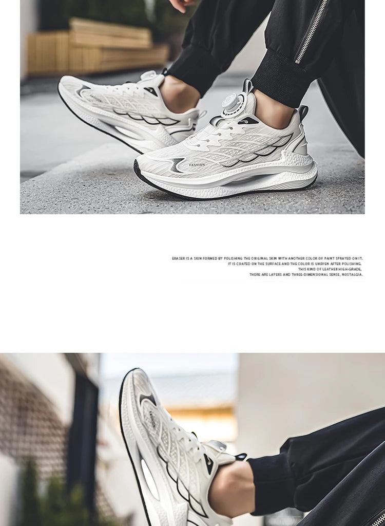Zapatillas deportivas informales de verano transpirables para hombre, nuevas zapatillas de running de malla transpirable, modernas y versátiles, con hebilla giratoria, adecuadas para deportes al aire libre y para el día a día
