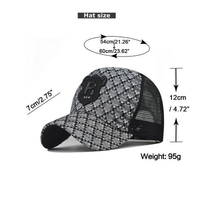 R Letter Icon Men's Baseball Cap for Male Summer Outdoor Adjustable Sports Hip Hop Hat Breathable Mesh Trucker Sunscreen Caps