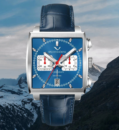 Specht&Sohne New Arrivals Japan VK64 Chronograph Men Quartz Watch 316L Stainless Steel Leather Strap Luminous Waterproof 30M