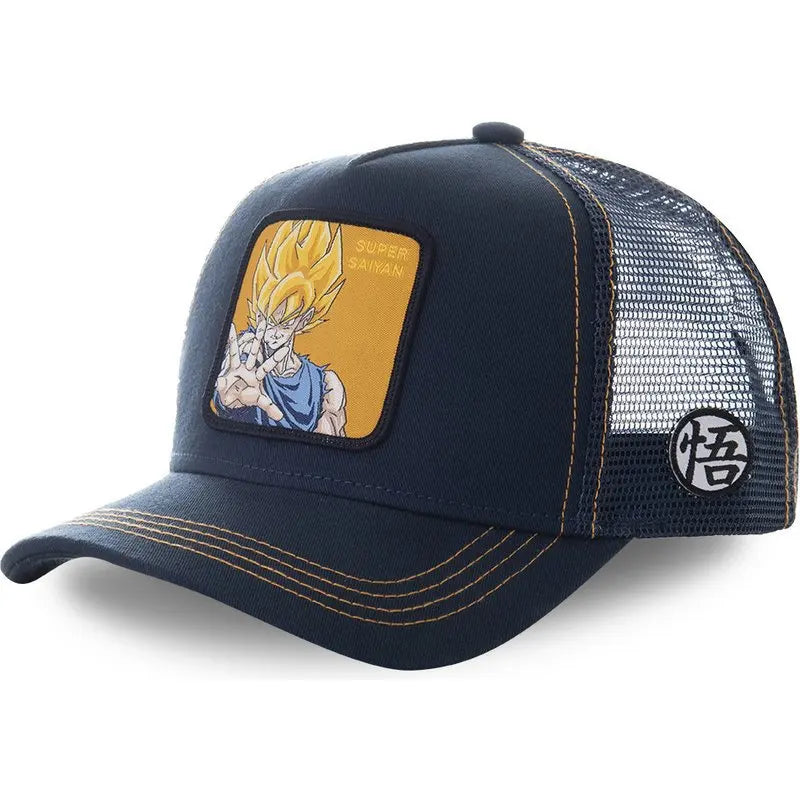 Dragon Ball Son Goku Cap Summer Travel Peaked Cap Men's Embroidery Hip-Hop Mesh Cap Style Sun Visor Baseball Cap Outdoor Sport
