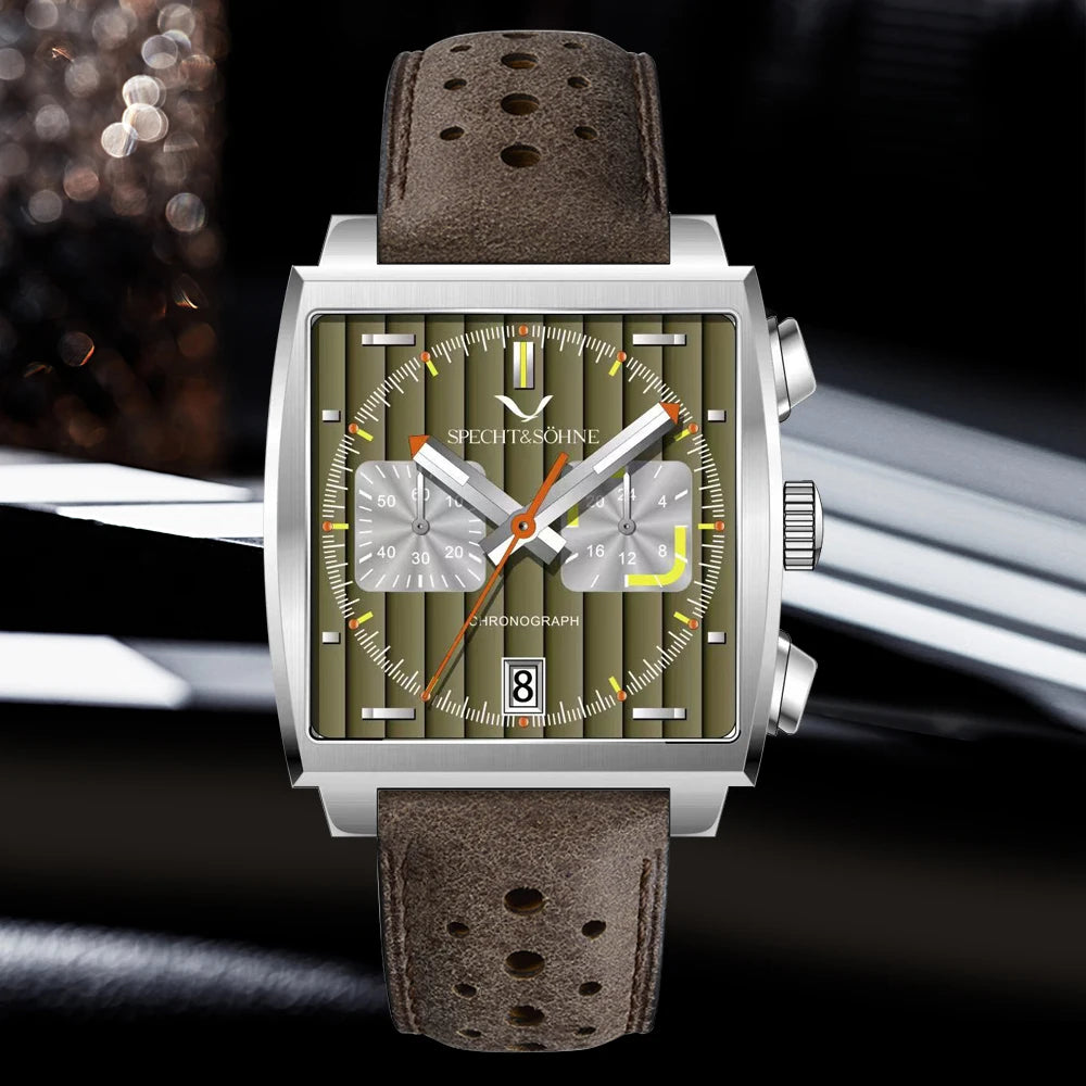 Specht&Sohne 2025 New Men's Watches Quartz Sport Watch Stainless Steel Leather Strap Japan Miyota VK63 Chronograph Reloj Hombre