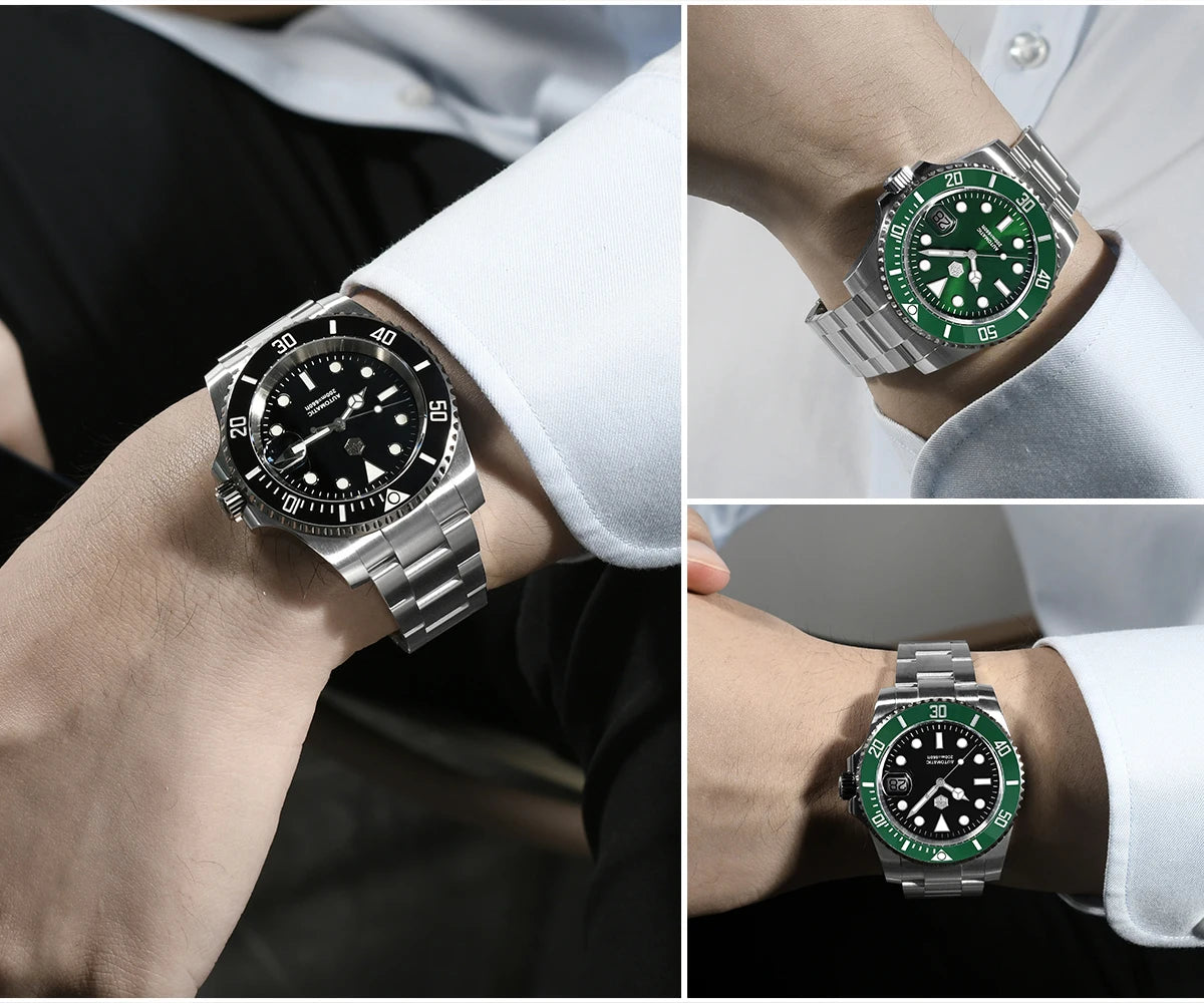 San Martin Upgraded Version 40mm Water Ghost Diver Watch Men Luxury Automatic Mechanical Watches Sapphire Waterproof 200m SN0017