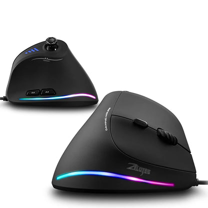 ZELOTES C-18 vertikalni miš s 11 tipki, optički miš s RGB joystickom, programabilni laserski gaming miš za PC računalo i gamere