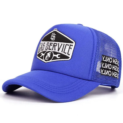 Cappellini da baseball con ricamo di lettere, nuovi, unisex, hip hop, traspiranti, con visiera parasole personalizzata in rete, versatili, alla moda, in stile streetwear, cappellini da camionista