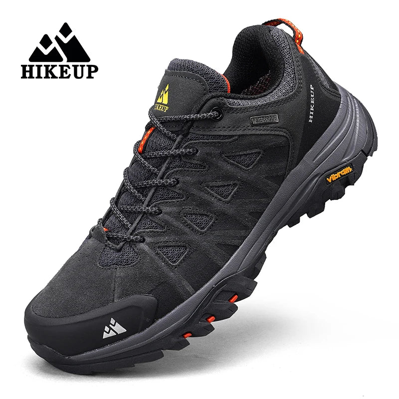 HIKEUP Fashion Outdoor Shoes Hiking Men's Sports Casual Mountain Trekking Boots Camping Sneakers for Men Non-slip Wear-resistant