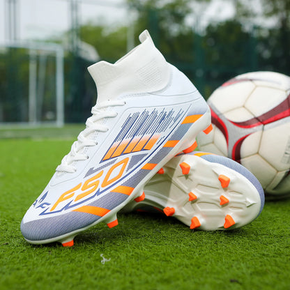 Nouvelles chaussures de football professionnelles pour hommes TF/FG, chaussures de football pour garçons, chaussures de sport unisexes à cheville haute, antidérapantes, confortables
