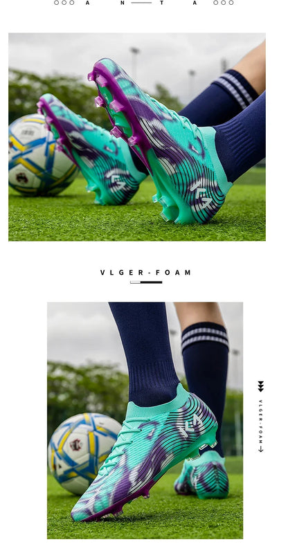 New Men's Soccer Shoes Match Outdoor Sneakers Grass Cleats Hot-selling Football Boots Non-Slip Boys High-quality High-top Light