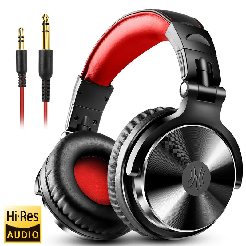 OneOdio Professional DJ Headphones Over-Ear Studio Monitor Headset with Microphone, HiFi Wired Bass Gaming Headphones for PC, Phone, PS4 & Xbox
