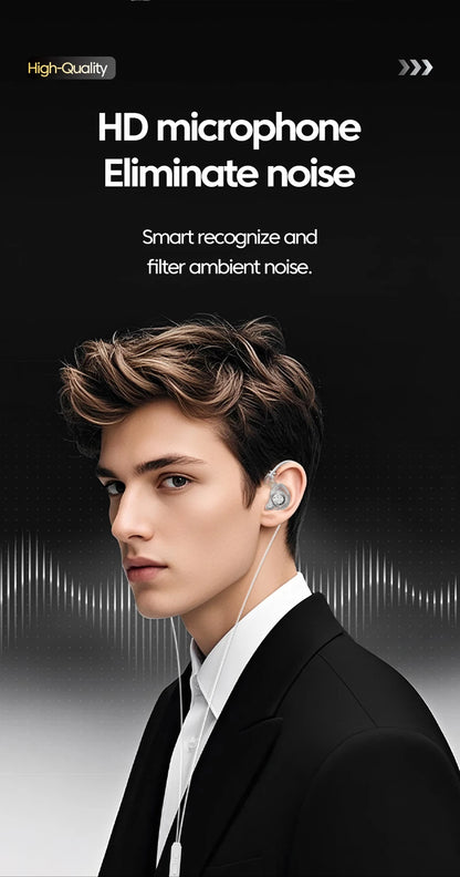 Original 15D Super Bass In-Ear Headphones with Mic – Type-C & 3.5mm AUX Wired Gaming Earphones, Noise Cancelling HiFi Deep Bass Headset for iPhone & Android