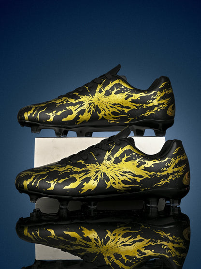 Chaussures de football pour hommes, modèle AG FG, tige en tricot ultra-léger, soutien stable de la voûte plantaire, idéales pour les entraînements prolongés sur terrain de gazon extérieur.