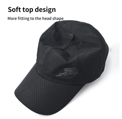 Quick Dry Baseball Cap Outdoor Sports Mesh Breathable Hat For Men Portable Hiking Fishing Sunbonnet Golf Adjustable Cap