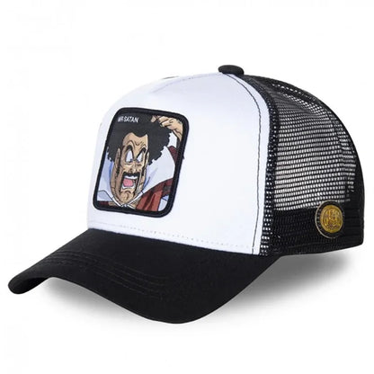 Cappellino da viaggio estivo Dragon Ball Buu Goku per uomo, con visiera, ricamo, stile hip-hop, visiera parasole, regolabile, in rete, tipo "trucker"