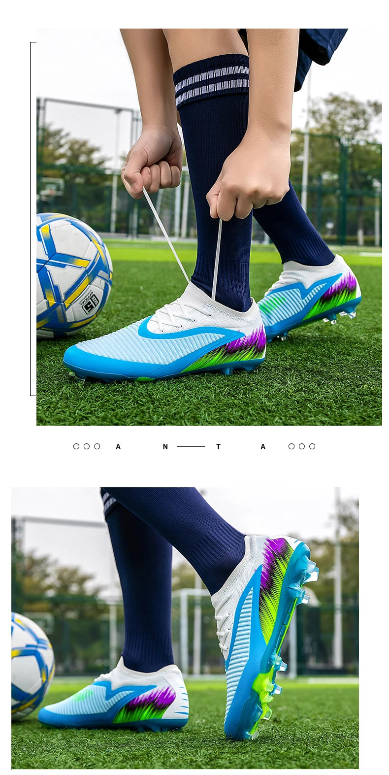 New Men's Football Boots Cleats Shoes Soccer Long Spikes FG Ultralight Training Soccer Shoes Non-Slip Outdoor Match Drop Shipping