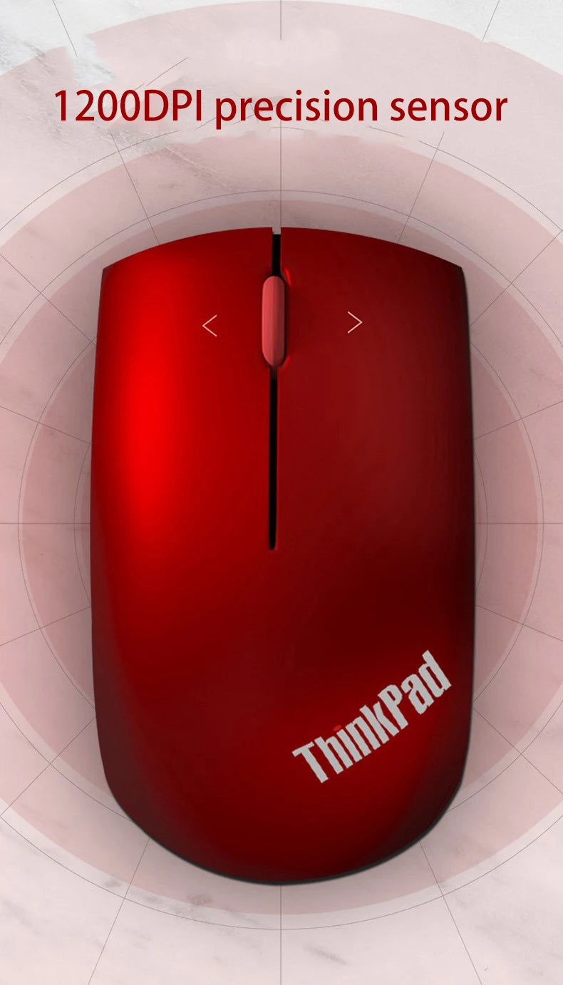 Lenovo ThinkPad Office Mouse Bluetooth + Wireless Dual-Mode Mouse, Ergonomic Wireless Office Mouse, 1200 DPI Portable Laptop Mouse