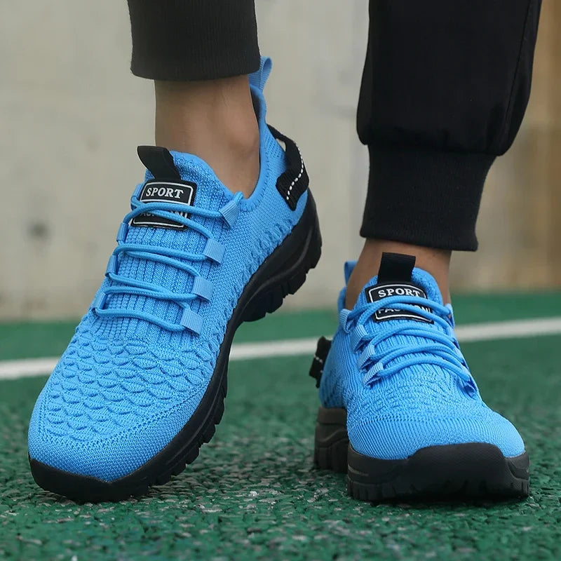 Baskets de plein air pour homme, jaune vif, en maille respirante, chaussures de sport amortissantes, chaussures d'aventure élégantes et tendance