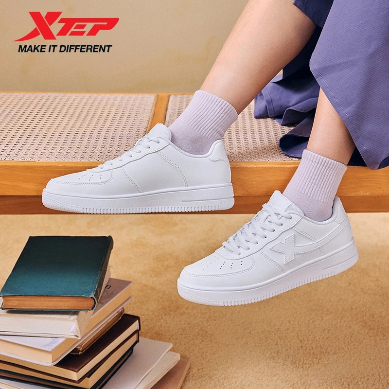 Xtep White Sneakers Female 2026 Spring Couples Versatile Trendy Casual Thick-soled Increase Sports Women Shoes 874118319851