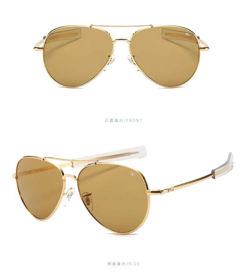 AO Aviation Men's Retro Sunglasses Fashion Pilot American Optical Sun Glasses for Women Unisex Metal UV400 SunShades  Gafas AO57