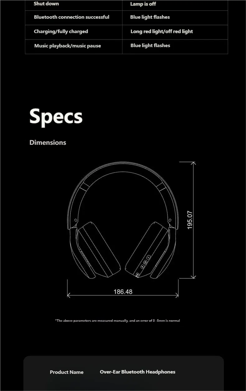 Acer OHR712 Wireless Bluetooth 6.0 Headphones, Foldable Over-Ear Bluetooth Headphones with Active Noise Cancellation, 360° Spatial Sound, HiFi Deep Bass Headset for Travel, Home & Office
