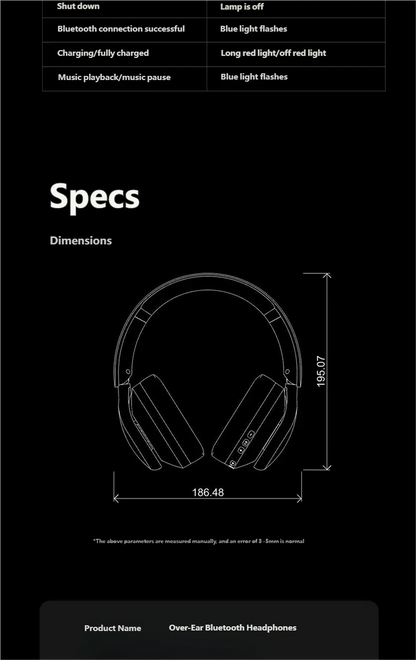 Acer OHR712 Wireless Bluetooth 6.0 Headphones, Foldable Over-Ear Bluetooth Headphones with Active Noise Cancellation, 360° Spatial Sound, HiFi Deep Bass Headset for Travel, Home & Office
