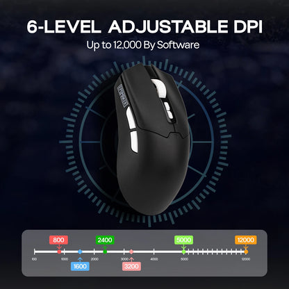 EPOMAKER Click Lite Wireless Gaming Mouse, Tri-Mode Bluetooth & 2.4GHz Gaming Mouse, PAW3311 Sensor, 24000 DPI, 59g Lightweight Rechargeable Gaming Mouse