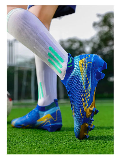 Scarpe da calcio professionali da uomo per attività all'aperto con suola in gomma, scarpe da allenamento resistenti e comode per adulti e adolescenti, scarpe da calcio antiscivolo