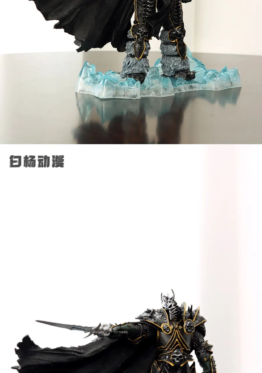 Hot Baiyang Anime World Of Warcraft Lich King Arthas Death Knight Gk Figure Statue Collectible Model Desktop Ornament For Men