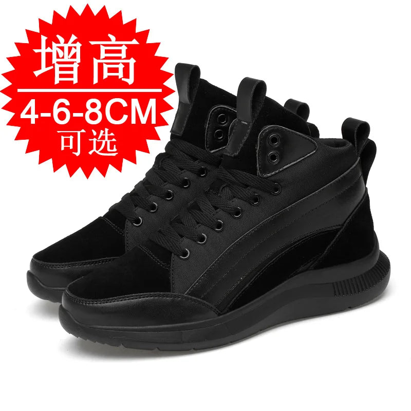 Buty podwyższające z wysoką cholewką – obuwie podwyższające – wkładki podwyższające dla mężczyzn 6 cm, 8 cm, 10 cm – trampki