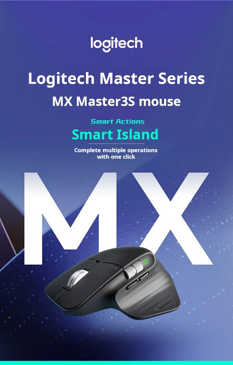 Logitech MX Master 3S brezžična Bluetooth miška za poslovno pisarno Softtone – ergonomska poslovna pisarniška miška